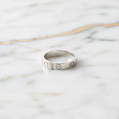 Cartier Mini Love Ring White Gold (18K) Fashion No Stone Band Ring Silver