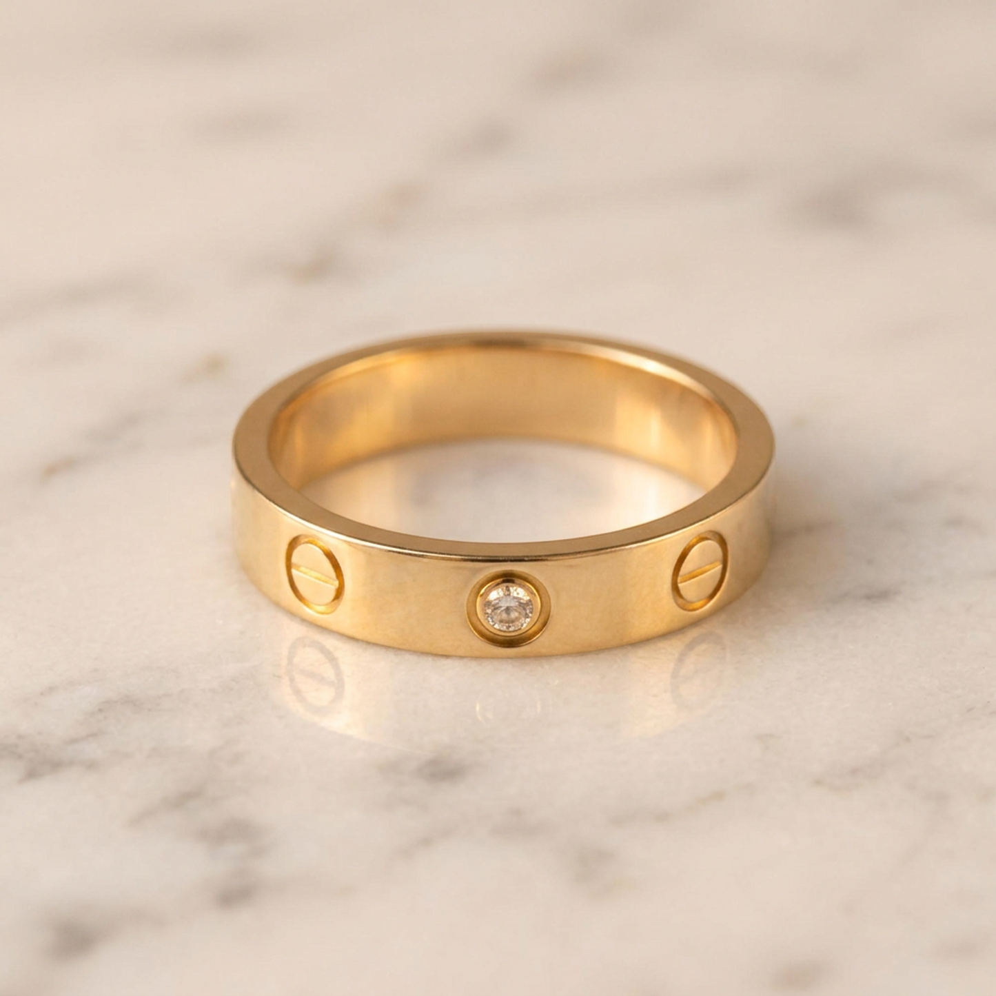 Cartier Mini Love Ring With 1 Diamond Pink Gold (18K) Fashion Diamond Band Ring Pink Gold