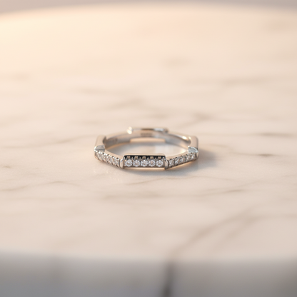 Gucci Link To Love Ring Platinum Fashion Diamond Band Ring Silver