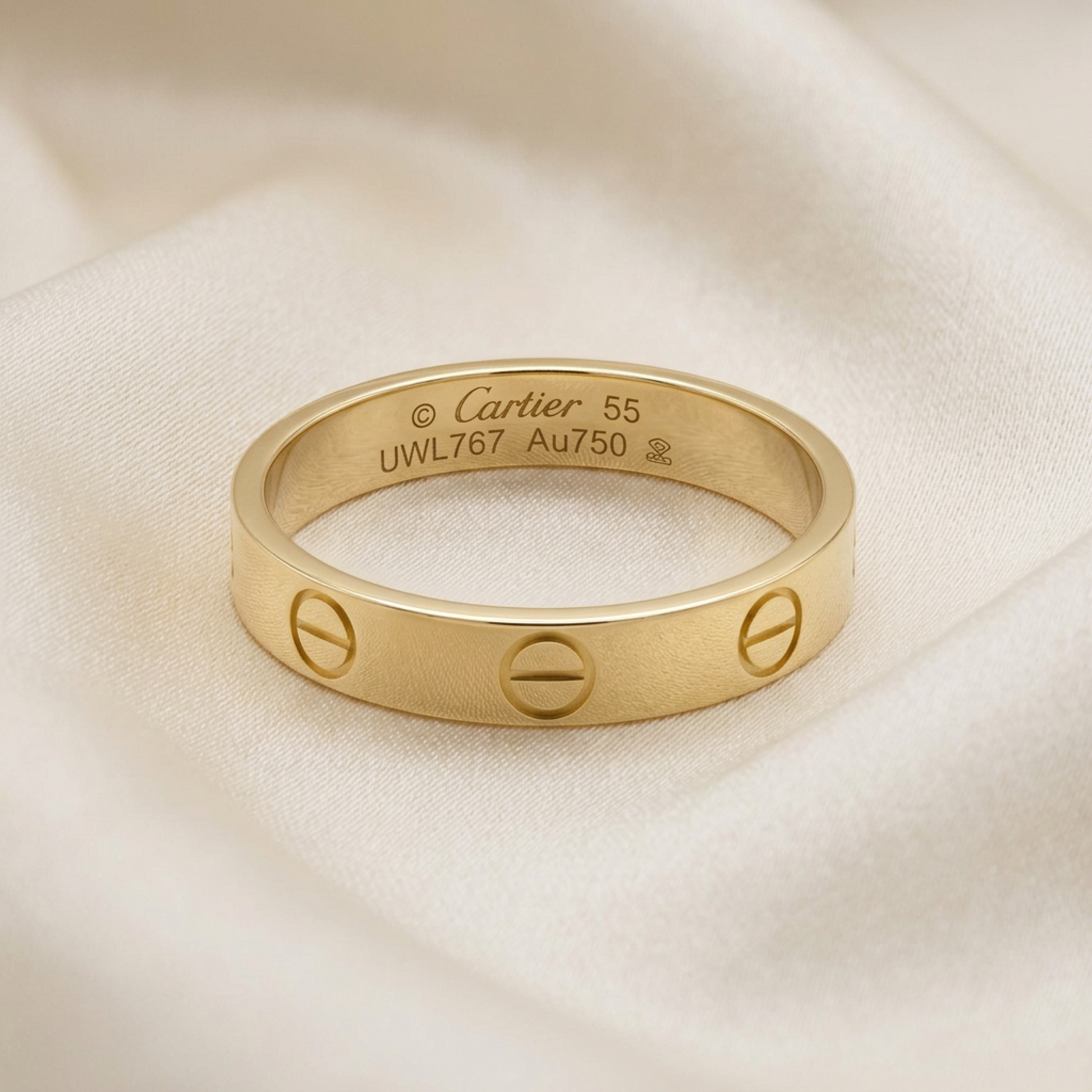 Cartier Mini Love Ring Yellow Gold (18K) Fashion No Stone Band Ring Gold