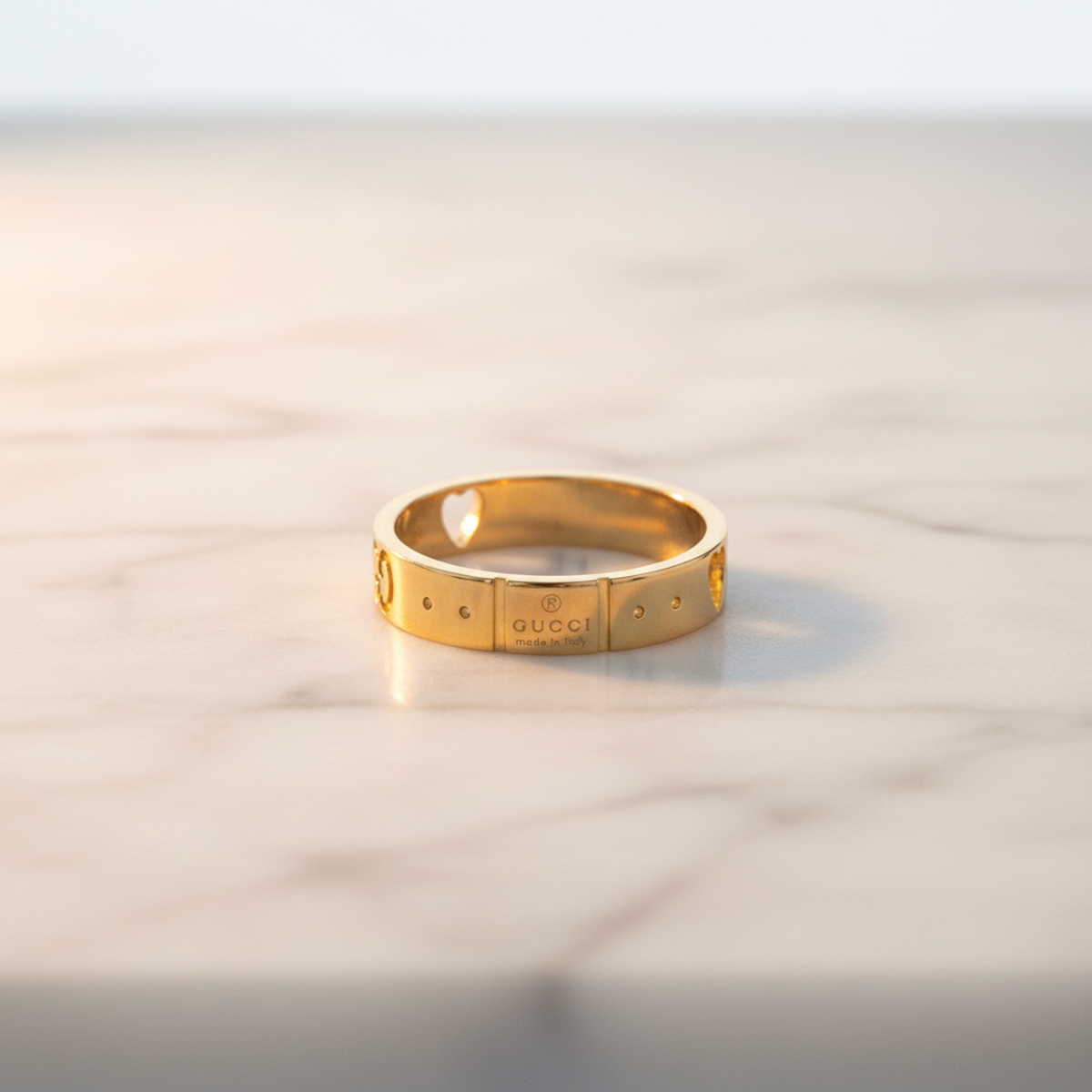 Gucci Icon Pink Gold (18K) Fashion No Stone Band Ring Pink Gold
