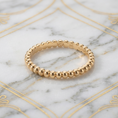 Van Cleef & Arpels Perlee Mini Model Pink Gold (18K) Fashion No Stone Band Ring Pink Gold