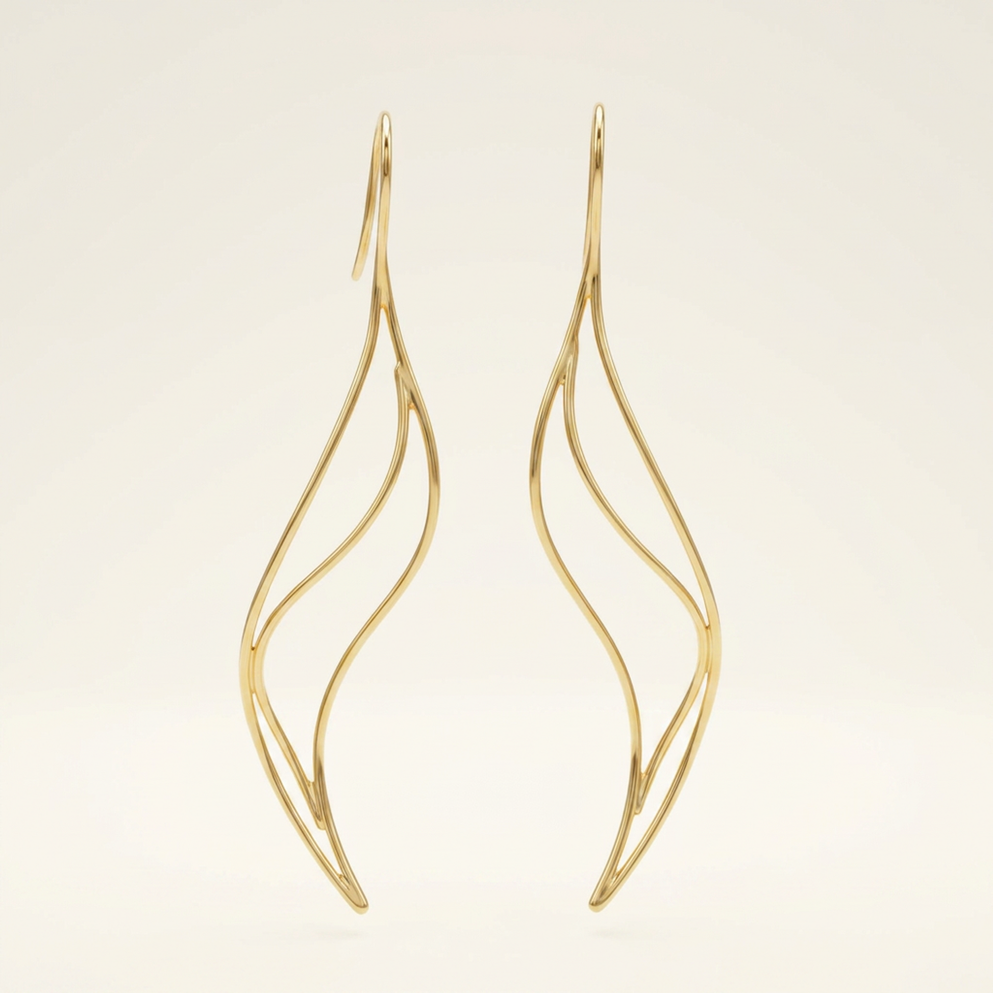 Tiffany Wave Earrings No Stone Yellow Gold (18K) Drop Earrings Gold