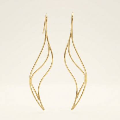 Tiffany Wave Earrings No Stone Yellow Gold (18K) Drop Earrings Gold
