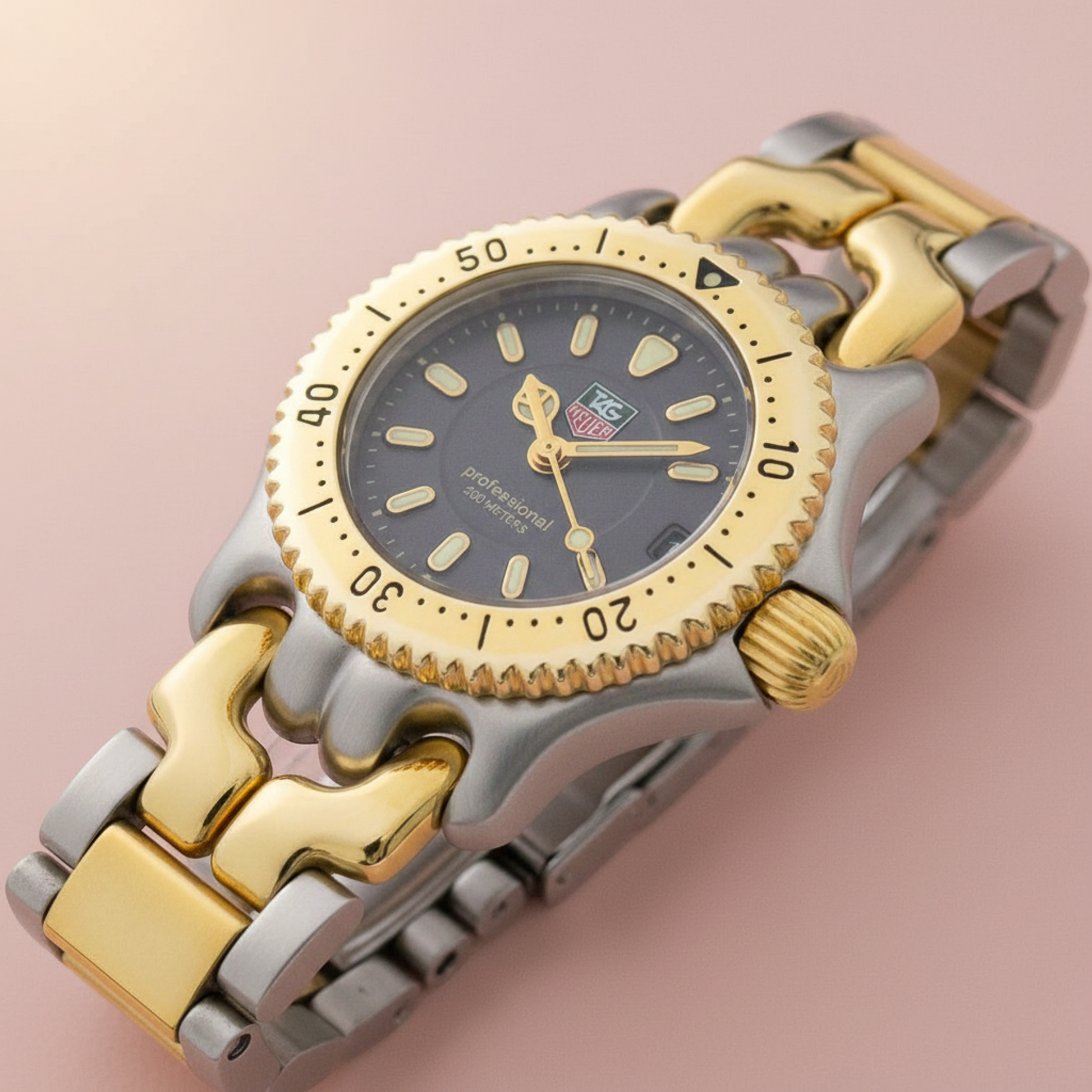 TAG HEUER Sel Professional 200M Gold Plated Steel Ladies Watch WG1420 Polished
