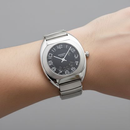 HERMES Espace Stainless Steel Quartz Ladies Watch ES1.210 Polished