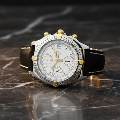 BREITLING Chronomat 18K Gold Steel Automatic Watch B13050.1 Polished