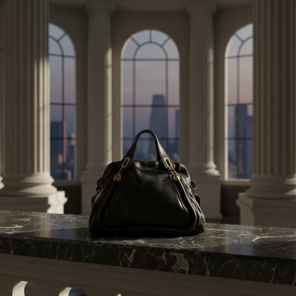 Chloé Paraty Large Women's Leather Handbag,Shoulder Bag Black