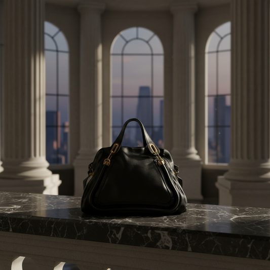 Chloé Paraty Large Women's Leather Handbag,Shoulder Bag Black