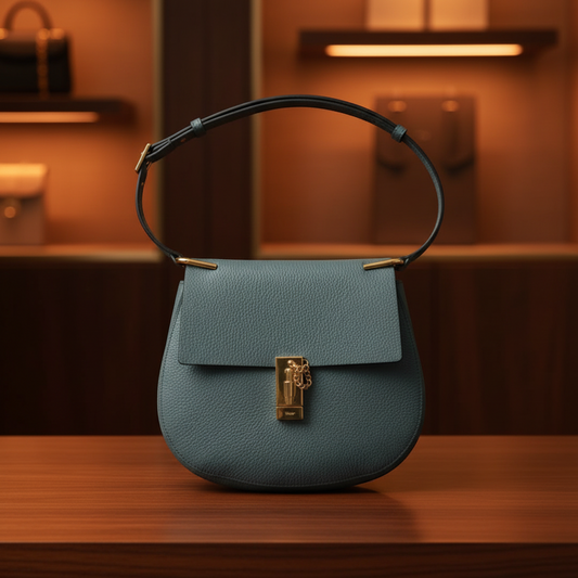 Chloé Drew Women's Leather Shoulder Bag Light Blue