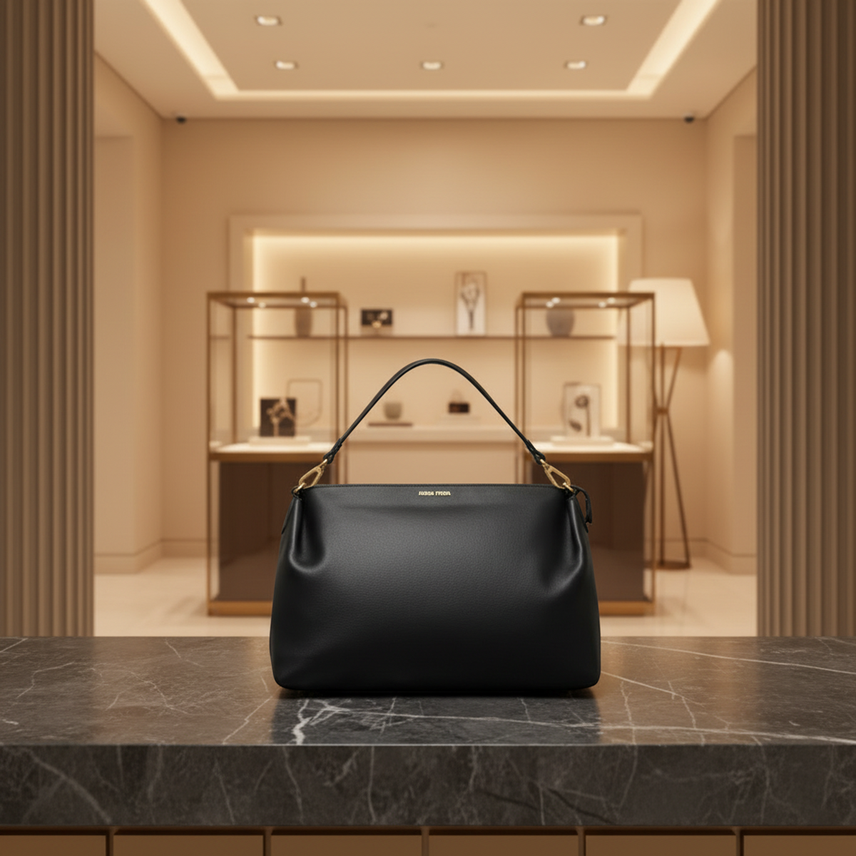 Miu Miu RR1917 Women's Leather Shoulder Bag Black