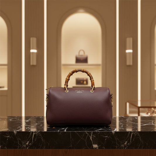 Gucci Bamboo 353124 Women's Leather Handbag Wine