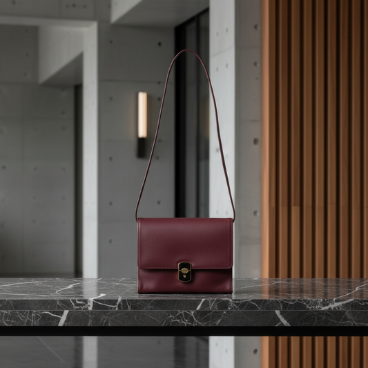 Balenciaga 293862 Women's Leather Shoulder Bag Wine