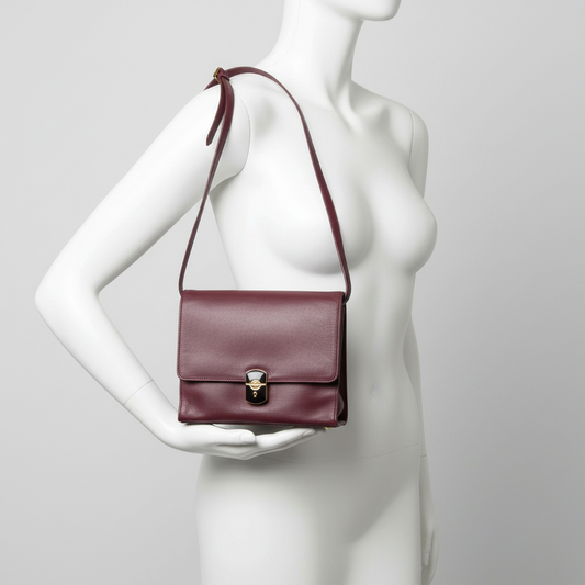 Balenciaga 293862 Women's Leather Shoulder Bag Wine