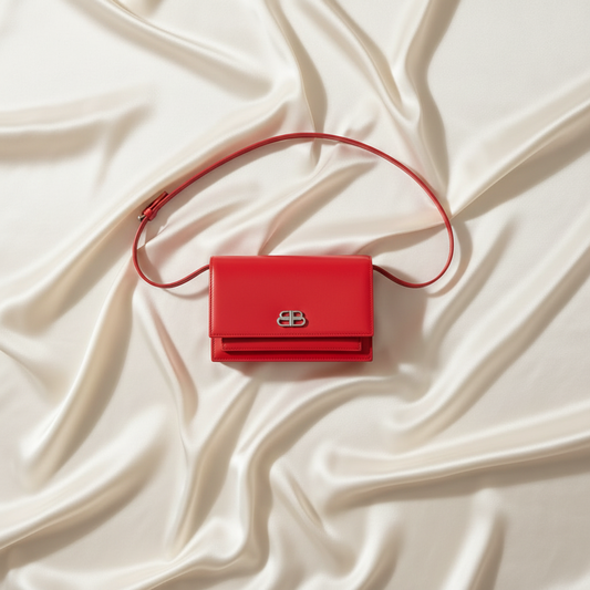Balenciaga Sharp XS 594938 Men,Women Leather Fanny Pack,Shoulder Bag Red Color