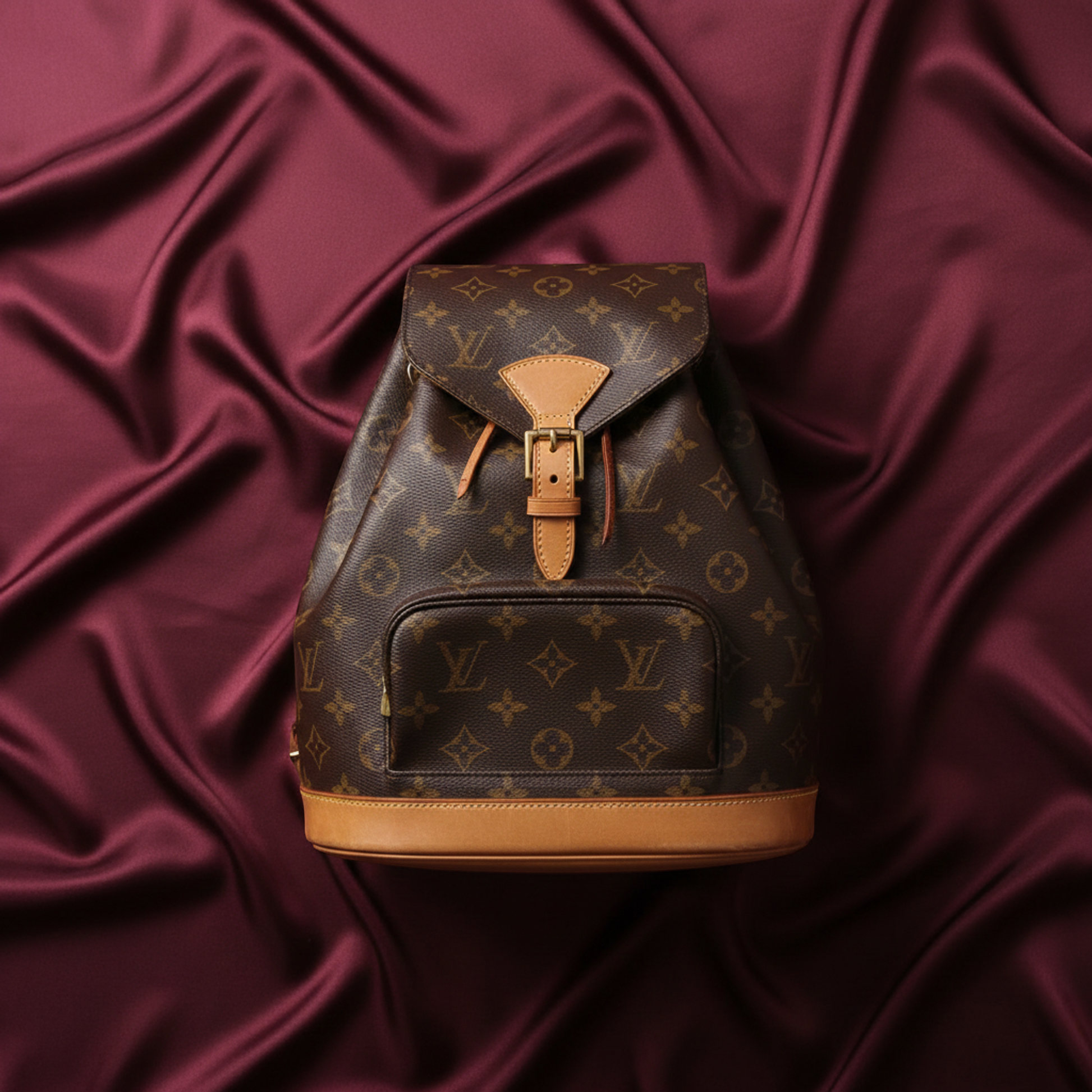 Louis Vuitton Monogram Montsouris MM M51136 Women's Backpack Brown