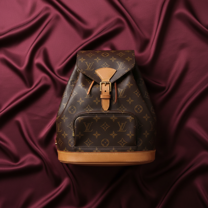 Louis Vuitton Monogram Montsouris MM M51136 Women's Backpack Brown