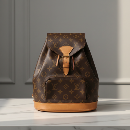 Louis Vuitton Monogram Montsouris MM M51136 Women's Backpack Brown