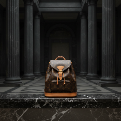 Louis Vuitton Monogram Montsouris MM M51136 Women's Backpack Brown