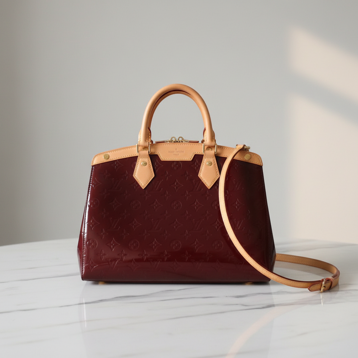 Louis Vuitton Monogram Vernis Blair GM M91689 Women's Handbag Rouge Fauviste