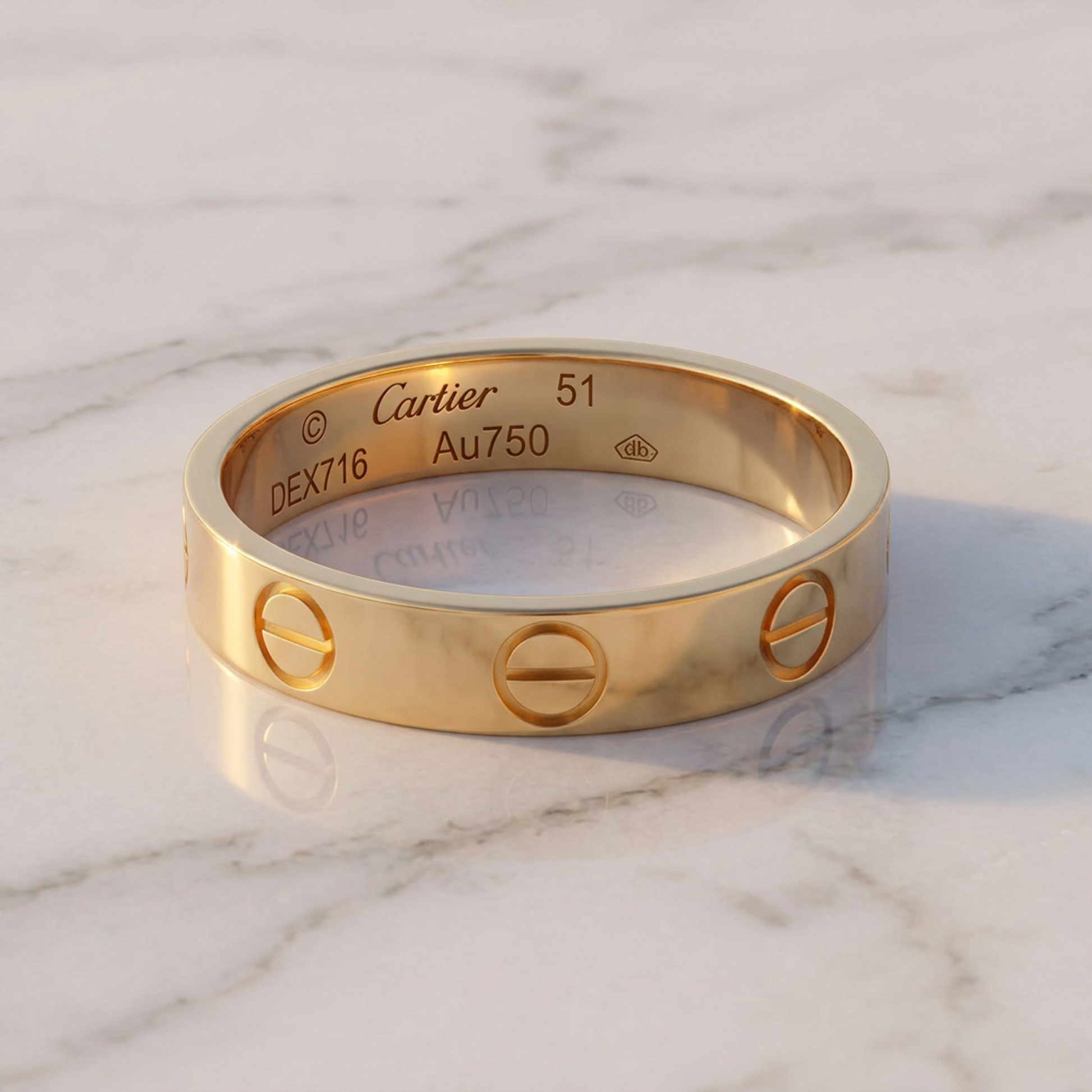 Cartier Mini Love Ring Pink Gold (18K) Fashion No Stone Band Ring Pink Gold