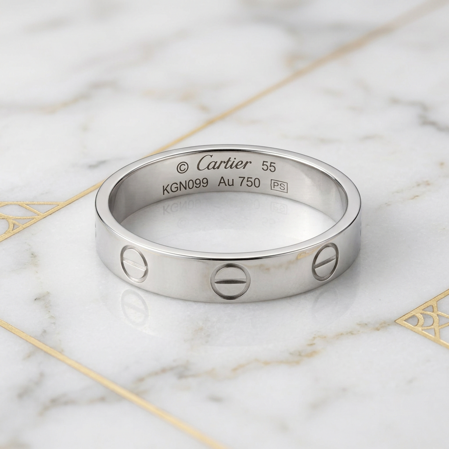 Cartier Mini Love Ring White Gold (18K) Fashion No Stone Band Ring Silver