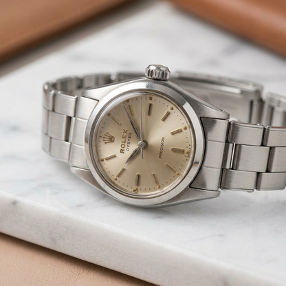 ROLEX Oyster Precision 6410 Steel Hand-Winding Ladies Watch Vintage