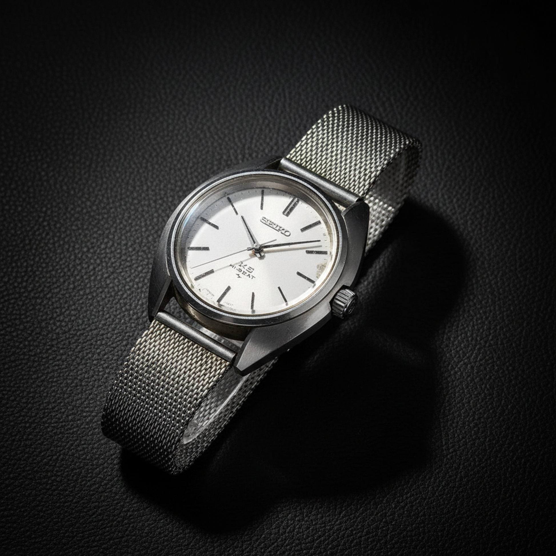 SEIKO King Seiko Steel Hand-Winding Mens Watch 45-7010 Vintage