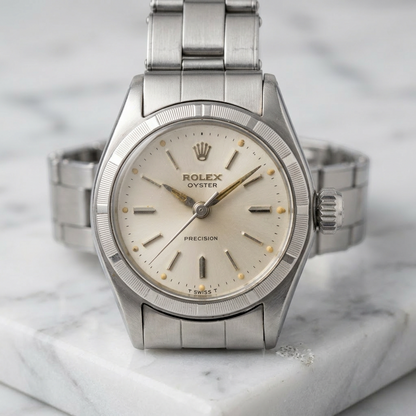 ROLEX Oyster Precision 6411 Steel Hand-winding Ladies Watch Vintage