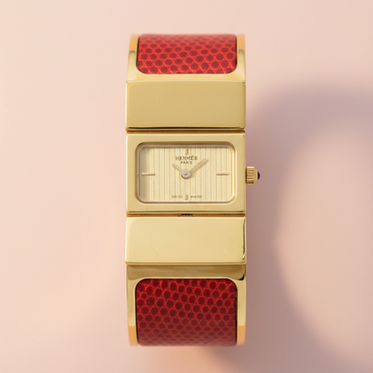 HERMES Loque Gold Plated Quartz Ladies Watch LO1.201