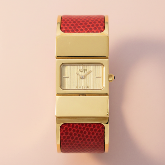 HERMES Loque Gold Plated Quartz Ladies Watch LO1.201