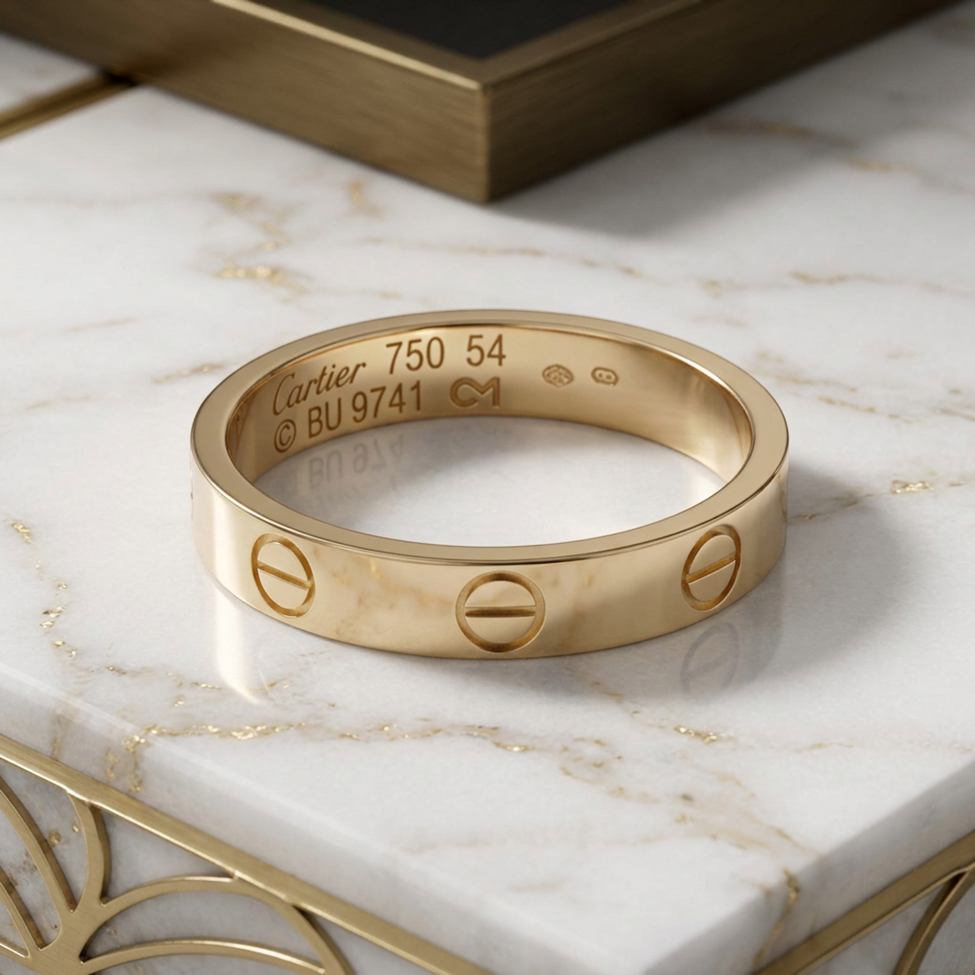 Cartier Mini Love Ring Pink Gold (18K) Fashion No Stone Band Ring Pink Gold