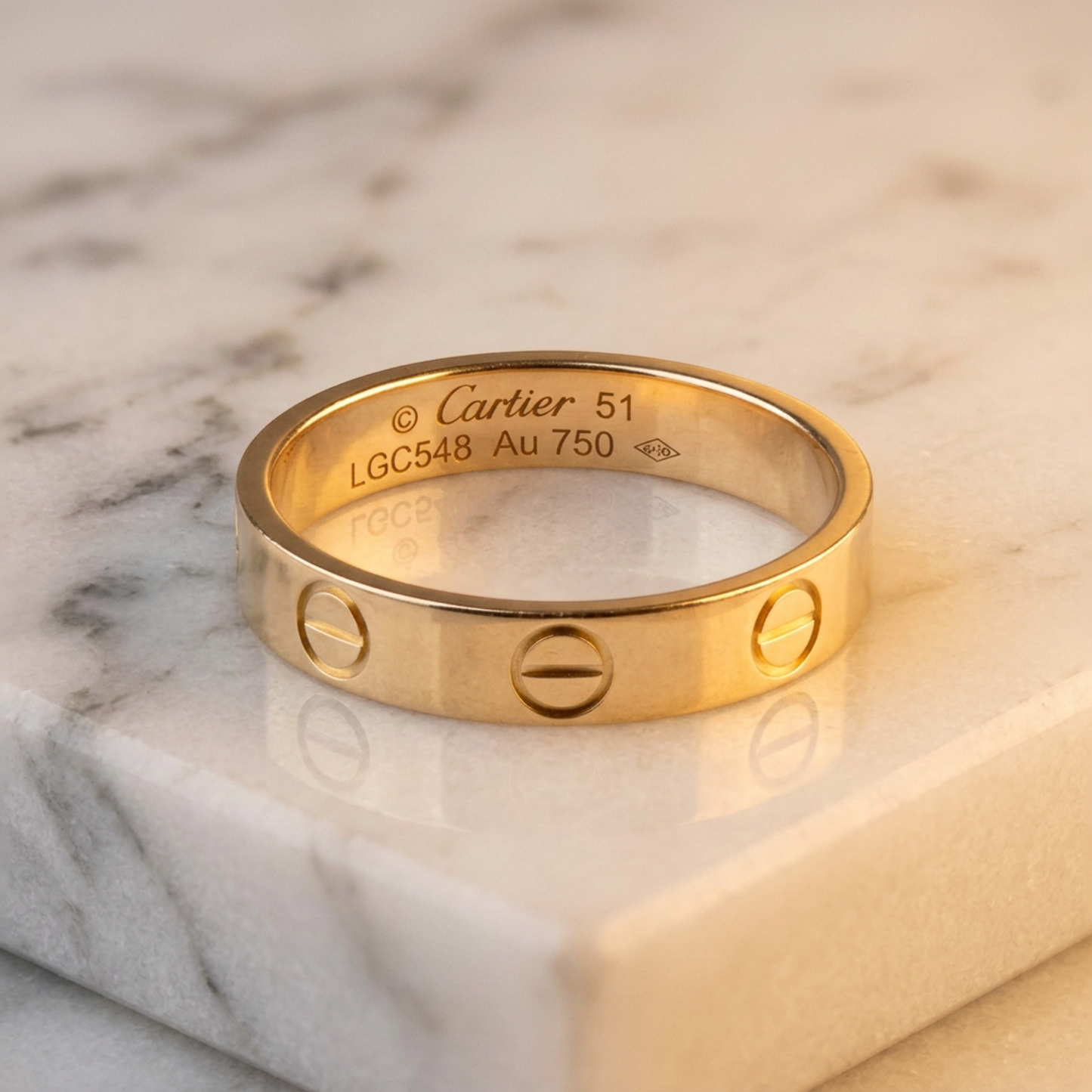 Cartier Mini Love Ring Pink Gold (18K) Fashion No Stone Band Ring Pink Gold