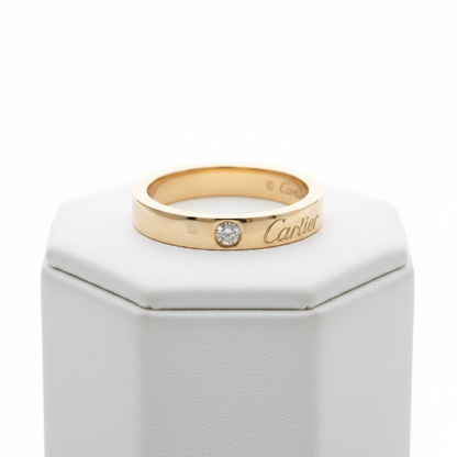 Cartier C De Cartier Ring With 1 Diamond Pink Gold (18K) Fashion Diamond Band Ring Pink Gold
