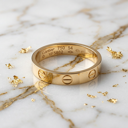 Cartier Mini Love Ring Pink Gold (18K) Fashion No Stone Band Ring Pink Gold