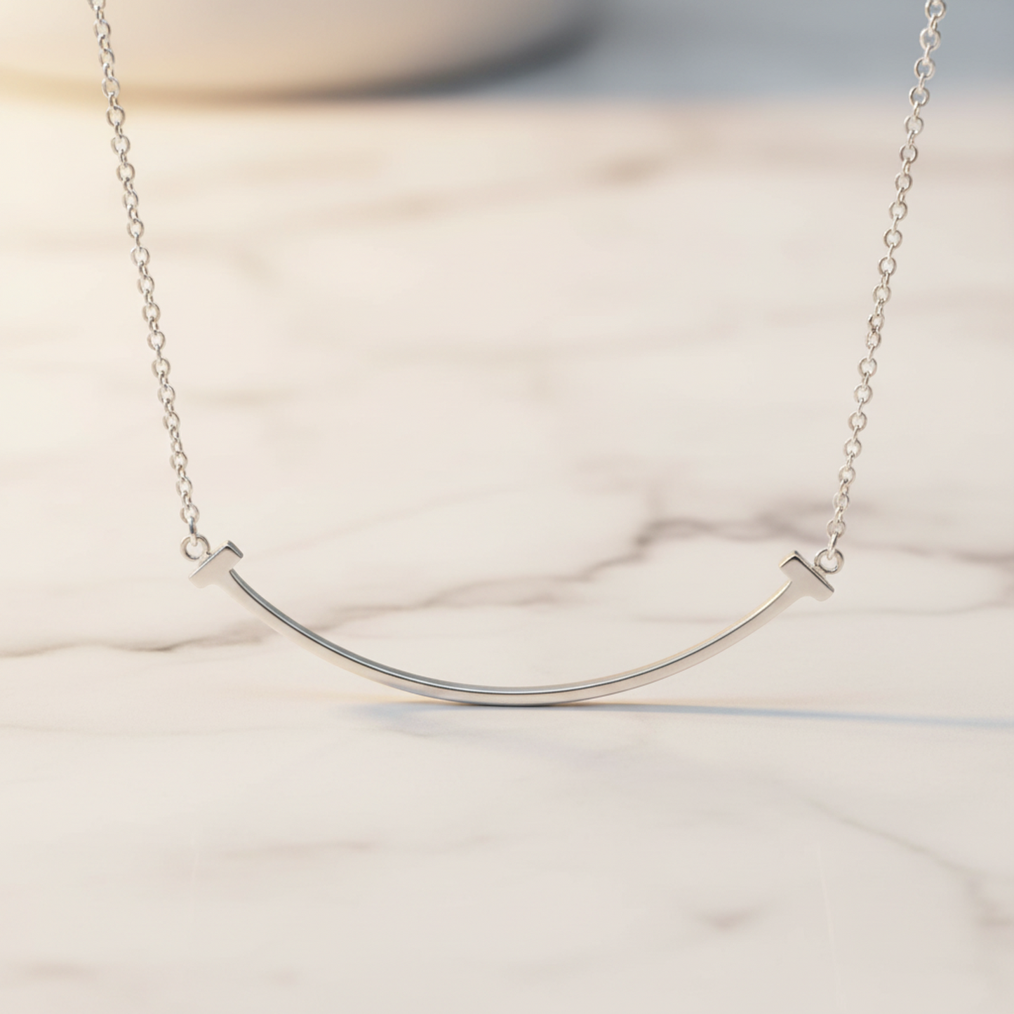 TIFFANY Tiffany T Smile Small Size Necklace White Gold (18K) No Stone Polished