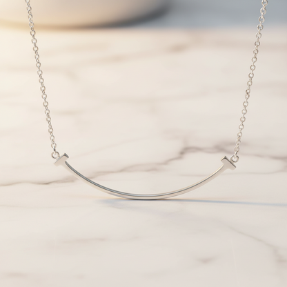 TIFFANY Tiffany T Smile Small Size Necklace White Gold (18K) No Stone Polished