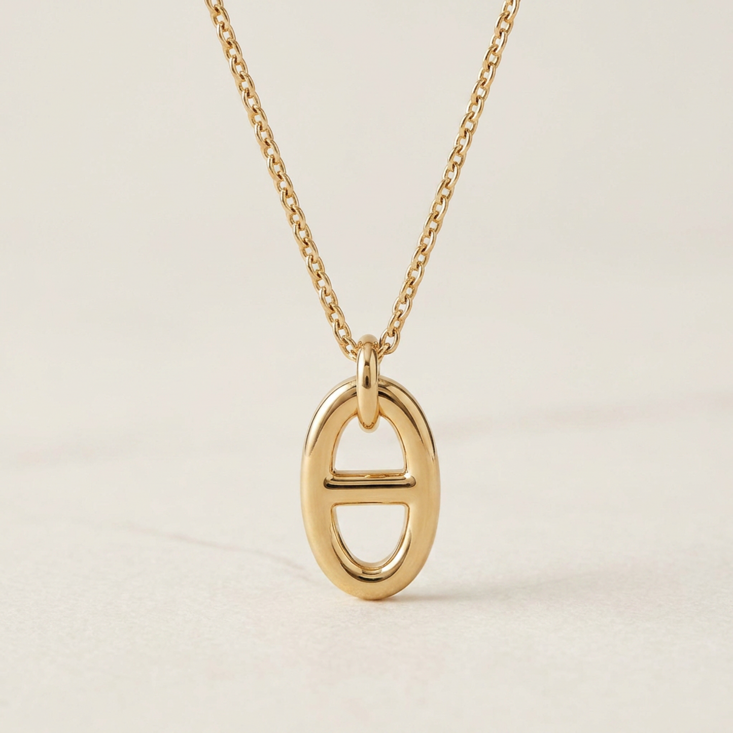 Hermes Chaine D'Ancre Pink Gold (18K) No Stone Men,Women Fashion Pendant Necklace (Pink Gold)