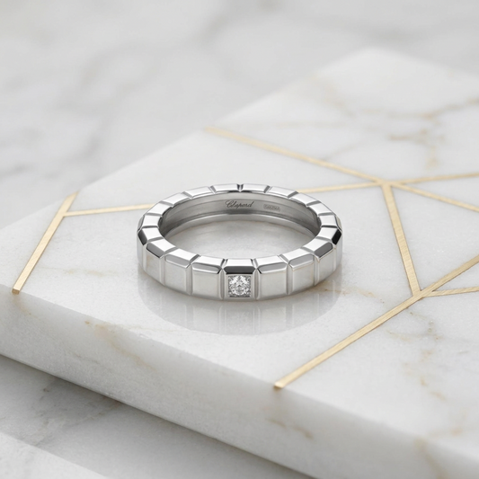 Chopard Ice Cube Ring 82/4524 White Gold (18K) Fashion Diamond Band Ring Silver
