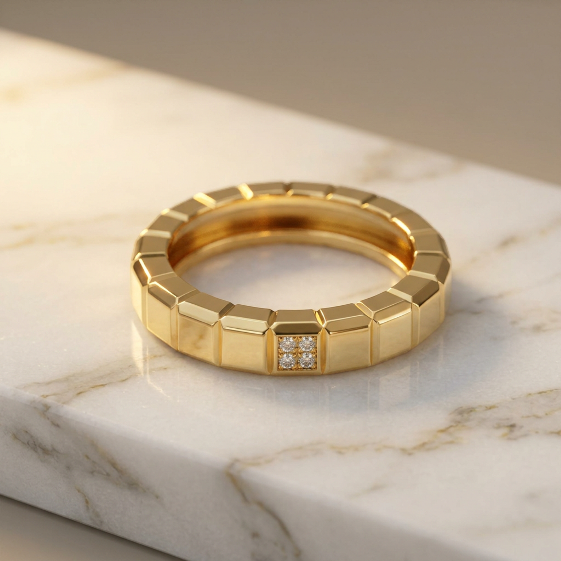 Chopard Ice Cube Ring 82/3789 Yellow Gold (18K) Fashion Diamond Band Ring Gold