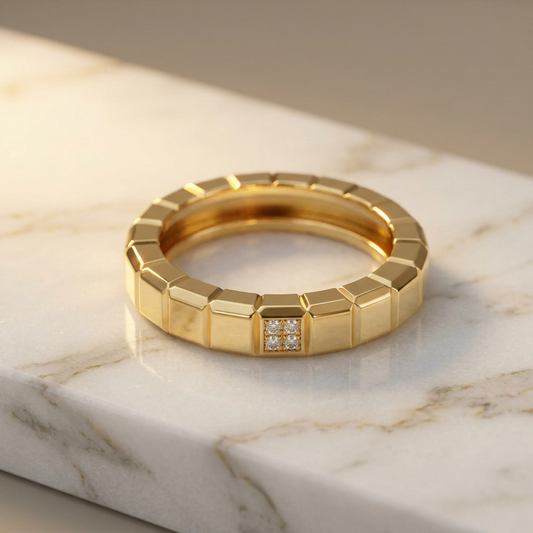 Chopard Ice Cube Ring 82/3789 Yellow Gold (18K) Fashion Diamond Band Ring Gold