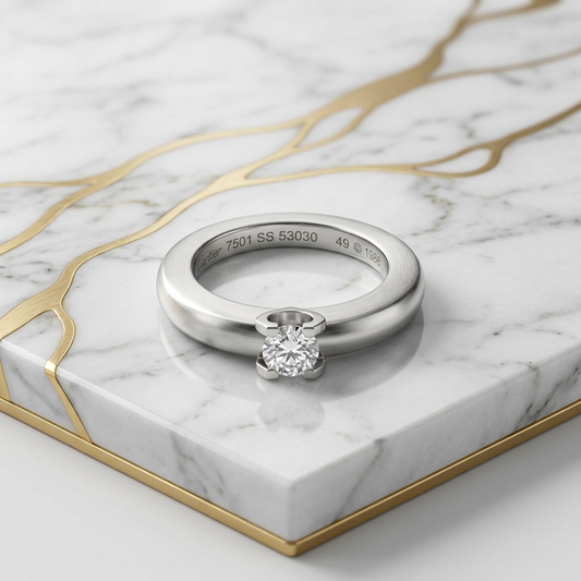 CARTIER Cartier C De Cartier Diamond Ring White Gold (18K) Polished
