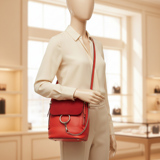Chloé Faye Women's Leather,Suede Backpack Orange
