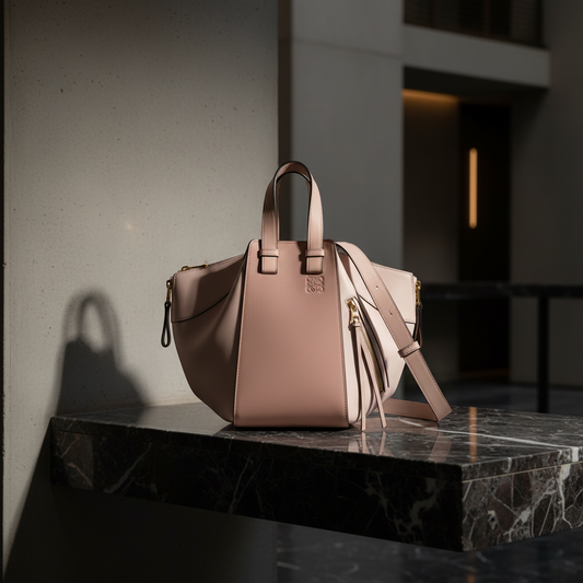 Loewe Hammock Small 387.30TS35 Women's Leather Handbag,Shoulder Bag Light Pink,Pink Beige