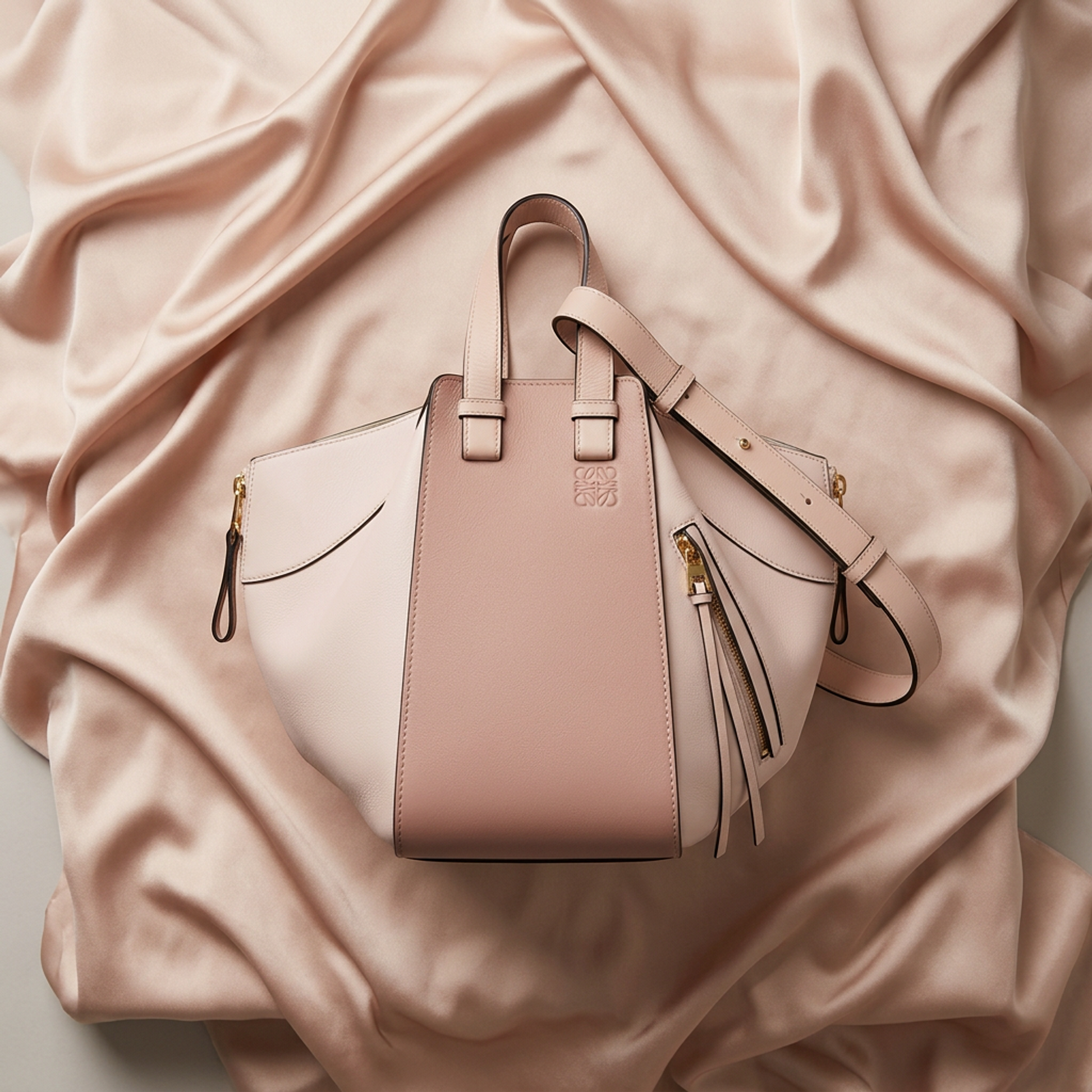 Loewe Hammock Small 387.30TS35 Women's Leather Handbag,Shoulder Bag Light Pink,Pink Beige