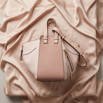 Loewe Hammock Small 387.30TS35 Women's Leather Handbag,Shoulder Bag Light Pink,Pink Beige