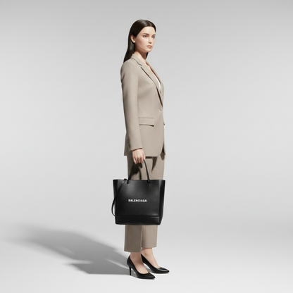 Balenciaga Shopping Bag S 597860 Men,Women Leather Shoulder Bag,Tote Bag Black