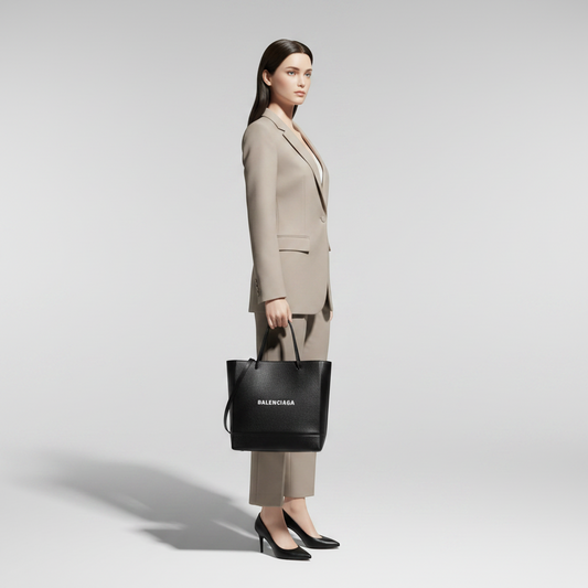 Balenciaga Shopping Bag S 597860 Men,Women Leather Shoulder Bag,Tote Bag Black