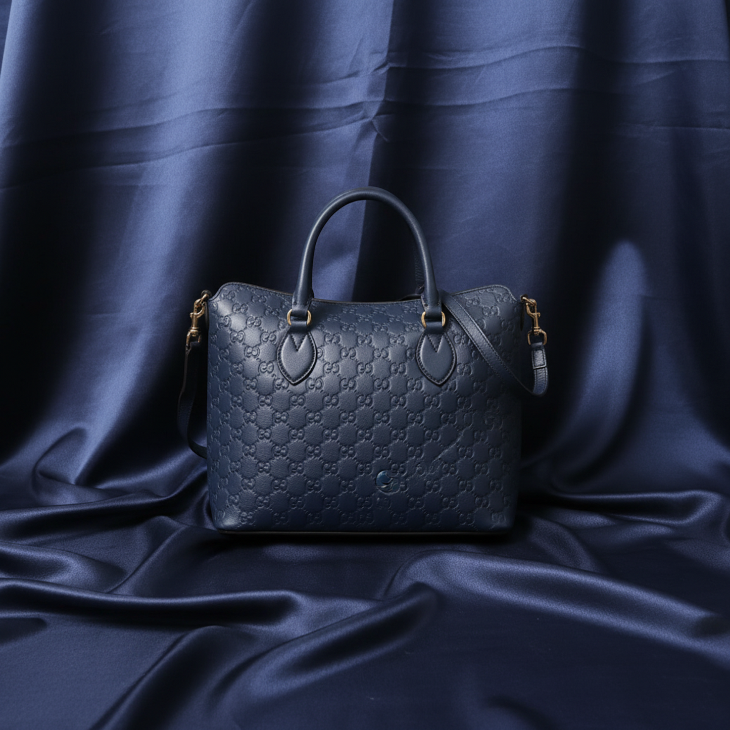 Gucci Guccissima 428226 Women's Leather Handbag,Shoulder Bag Blue