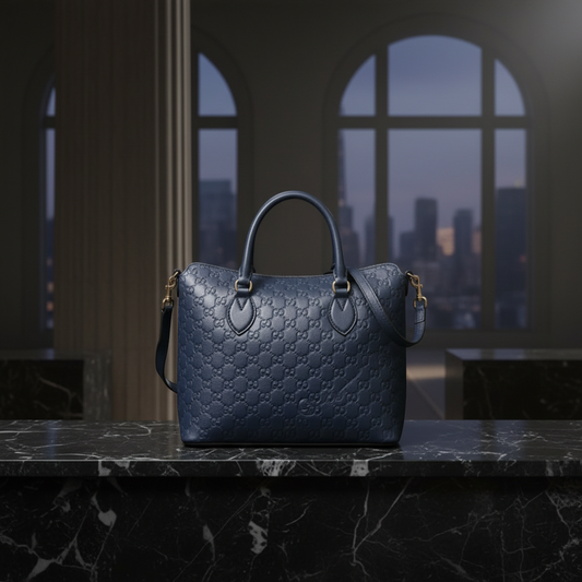 Gucci Guccissima 428226 Women's Leather Handbag,Shoulder Bag Blue